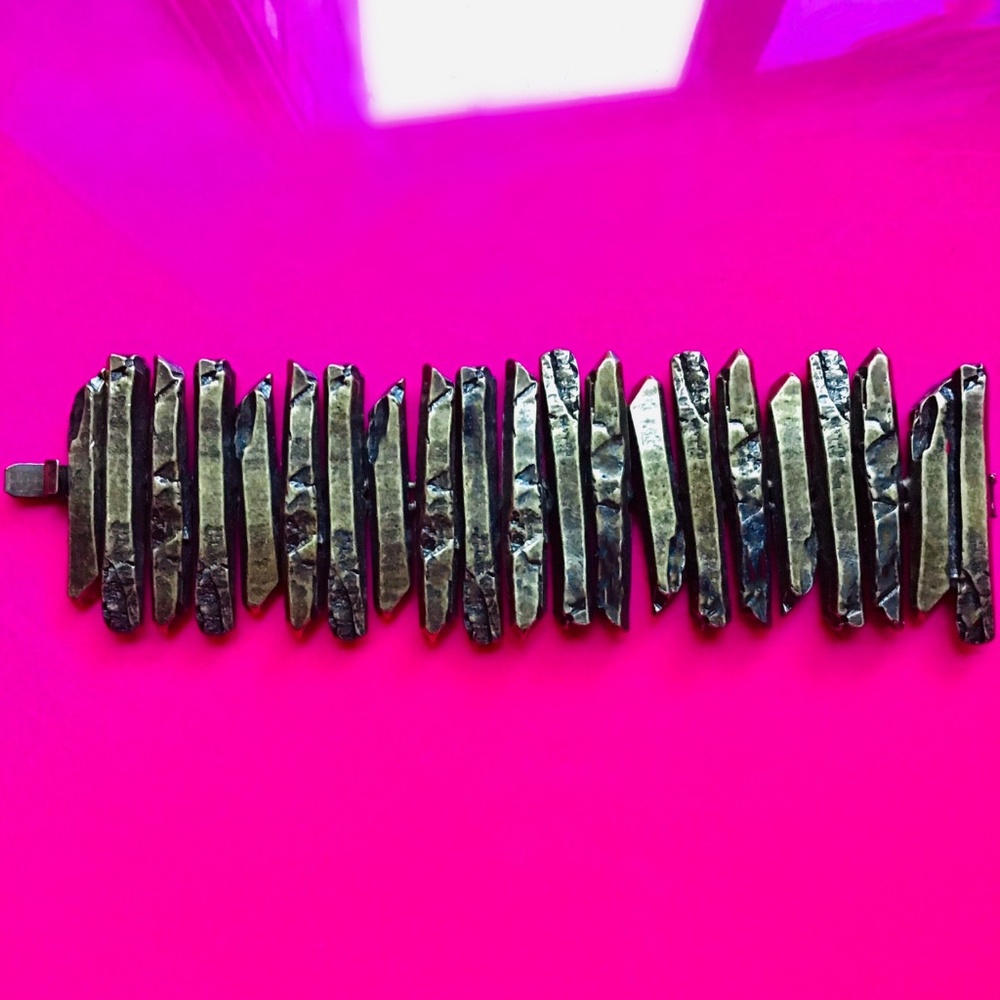 Luv AJ Antiqued Crystal Brass Bracelet